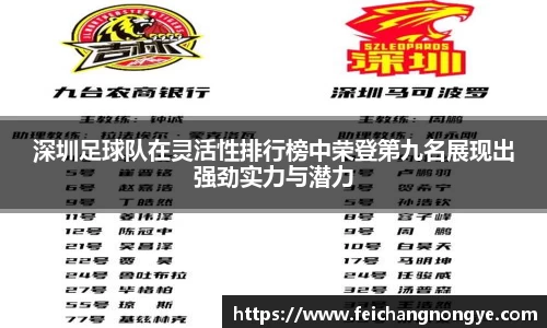 深圳足球队在灵活性排行榜中荣登第九名展现出强劲实力与潜力